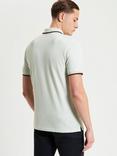 Ben Sherman Signature Pique Polo Shirt, Dark Navy, Light Green