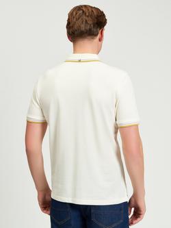 Ben Sherman Signature Short Sleeve Pique Cotton Polo Shirt - view 2, Oyster White