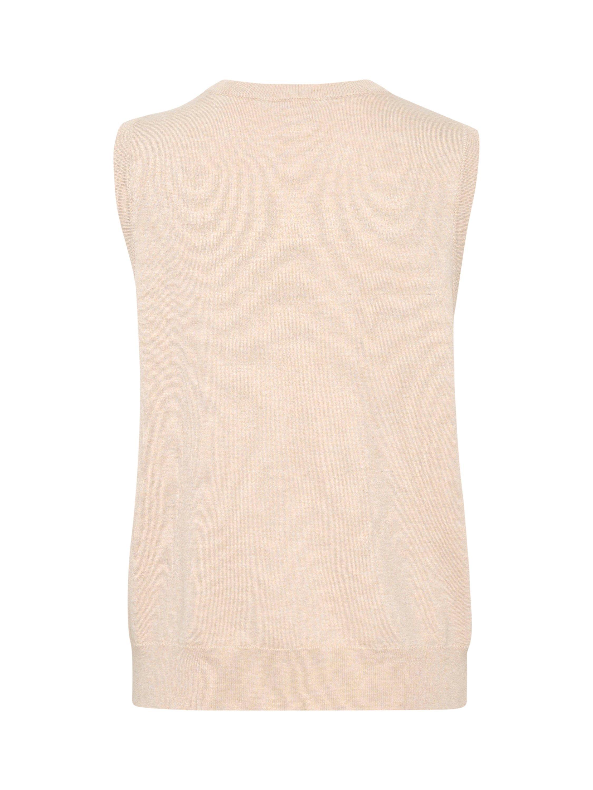 Product image 6 of 6, which shows KAFFE Lizza Sleeveless Round Neck Jumper, Natural Beige, XXL