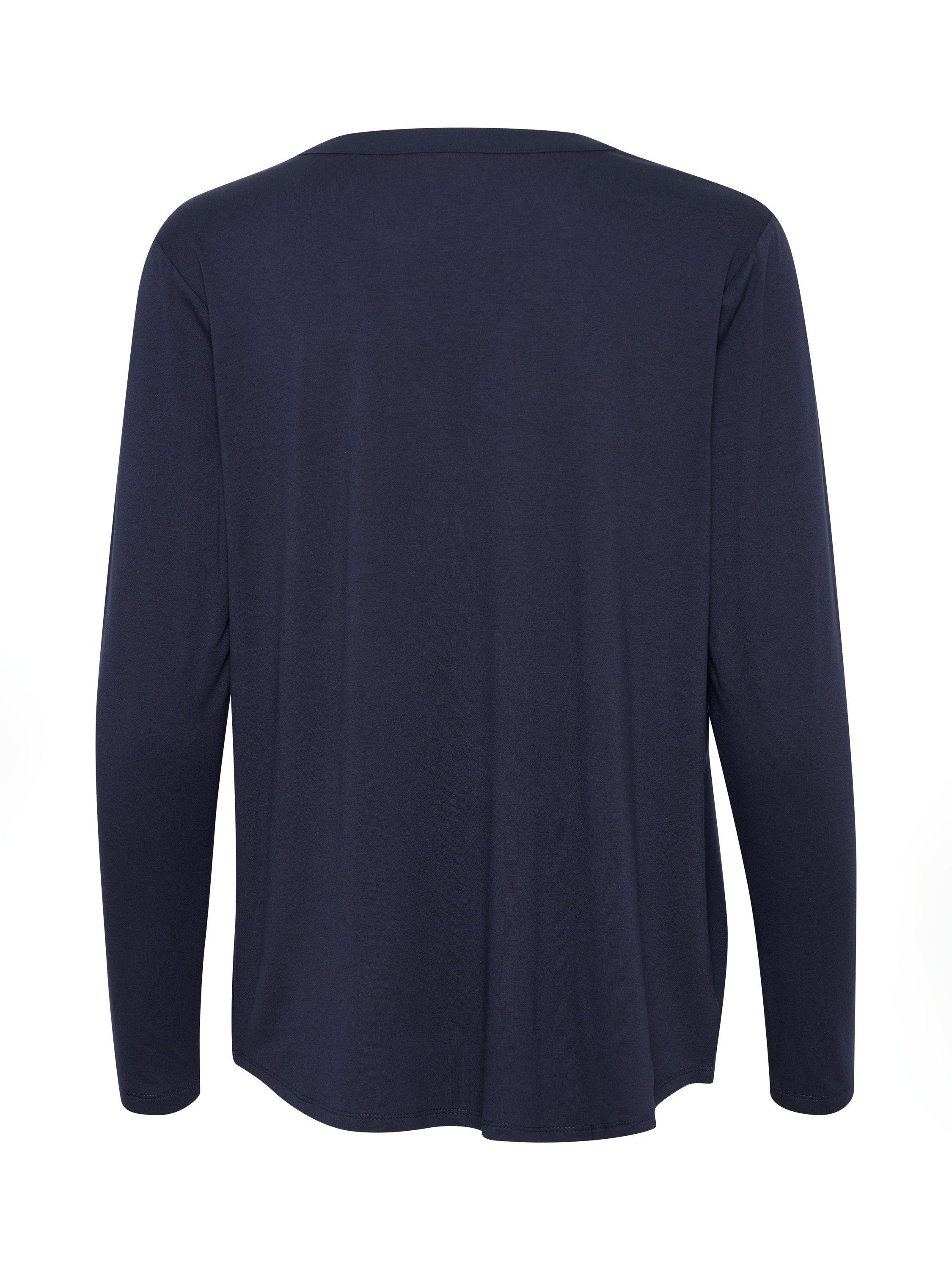 Product image 6 of 7, which shows KAFFE Kacalina Long Sleeve V Neck Blouse, Mid Blue, 8