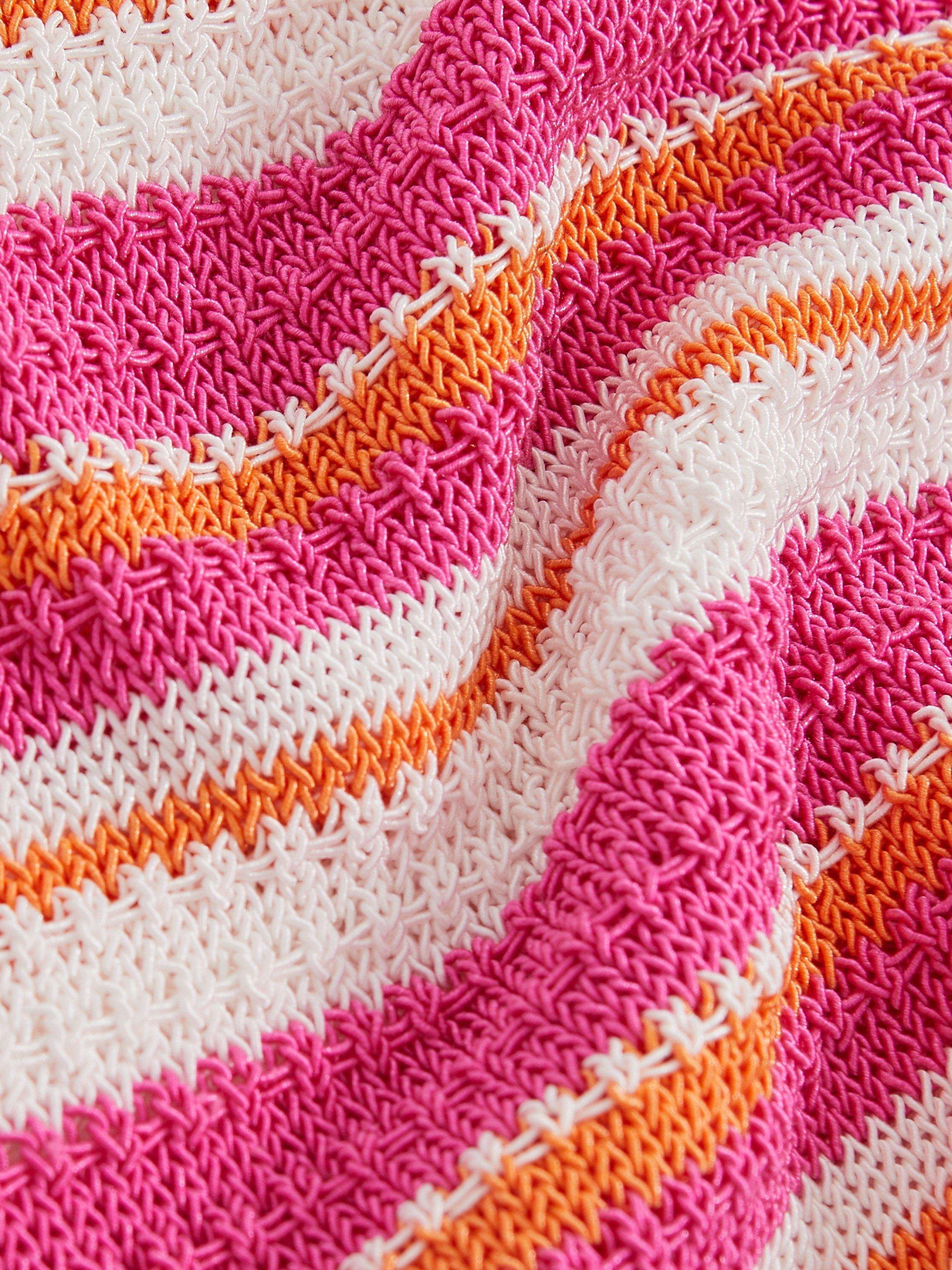 Product image 4 of 4, which shows Reiss Kids' Cotton Blend Sleeveless Collared Striped Vest, Pink, 4-5 years