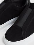 Reiss Emil Slip On Suede Trainers, Black