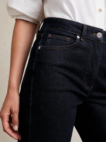 Reiss Selin Ankle Grazer Jeans, Dark Blue - view 2, Dark Blue