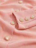 Reiss Gianna Pure Silk Shirt, Pink