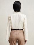 Reiss Rina Spot Tie Neck Top, Ivory