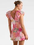 Forever New Elyssa Floral Puff Sleeve Mini Dress, Pink