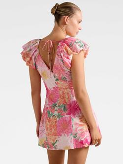 Forever New Elyssa Floral Puff Sleeve Mini Dress, Pink - view 2, Pink