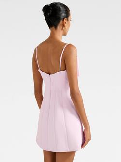 Forever New Petite Hayler Bow Front Mini Dress, Soft Pink - view 2, Soft Pink