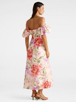 Forever New Janie Floral Off Shoulder Midi Dress, Pink - view 2, Pink