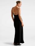 Forever New Presley Diamante Strap Satin Maxi Dress, Black