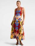 Forever New Romee Halterneck Midi Dress, Bright Havana