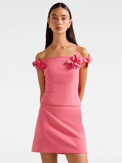 Forever New Faye Applique Bardot Neck Top, Pink, Pink