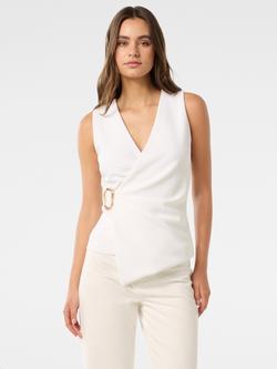 Forever New Jacqueline Crepe Wrap Top, Porcelain, Porcelain