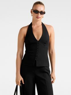Forever New Ricki Halterneck Top, Black, Black