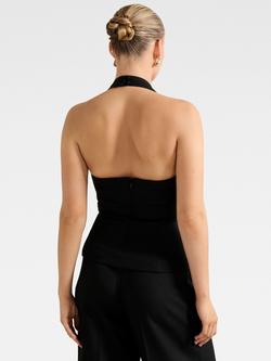 Forever New Ricki Halterneck Top, Black - view 2, Black