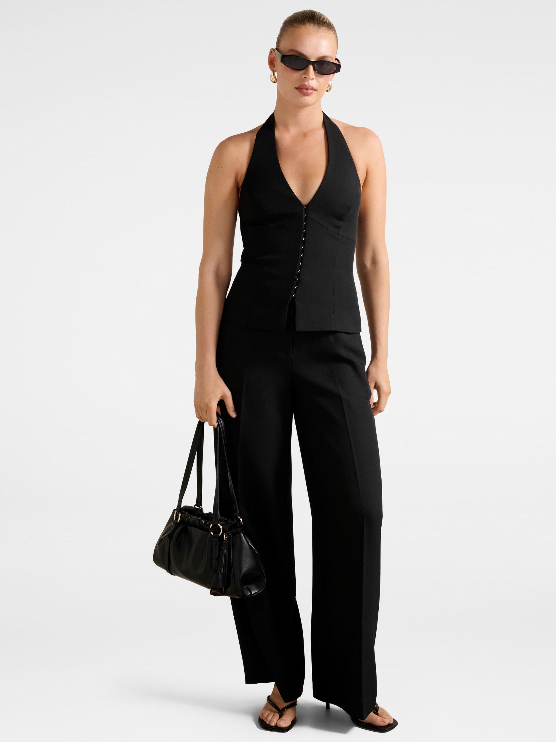 Product image 5 of 5, which shows Forever New Ricki Halterneck Top, Black, 4