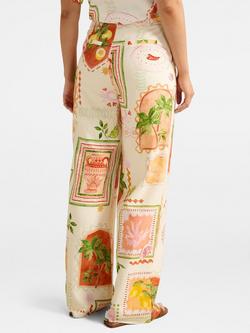 Forever New Ola Linen Blend Wide Leg Trousers, Almada - view 2, Almada