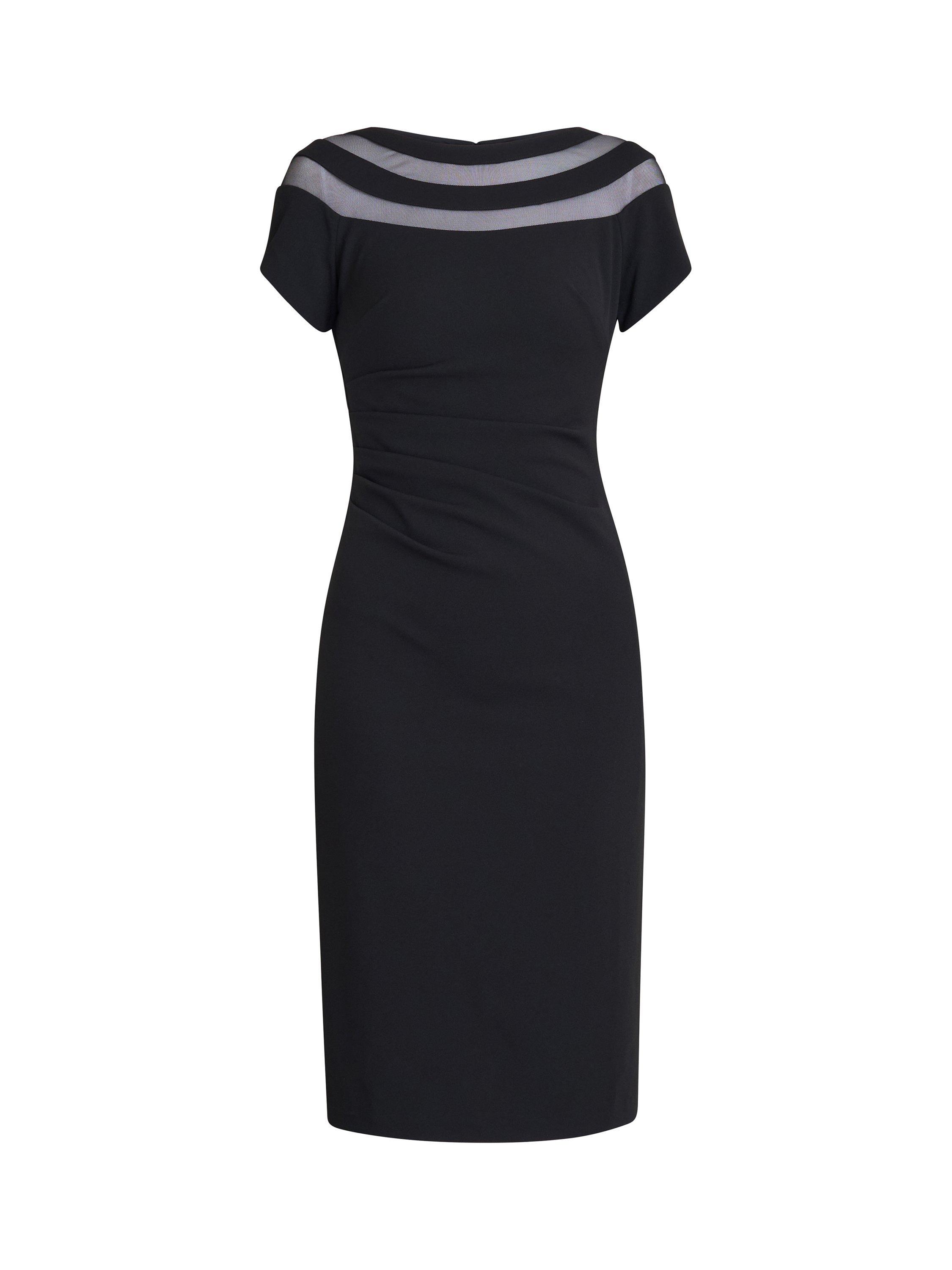 Product image 4 of 5, which shows Gina Bacconi Danielle Illusion Neck Dress, Black, 8