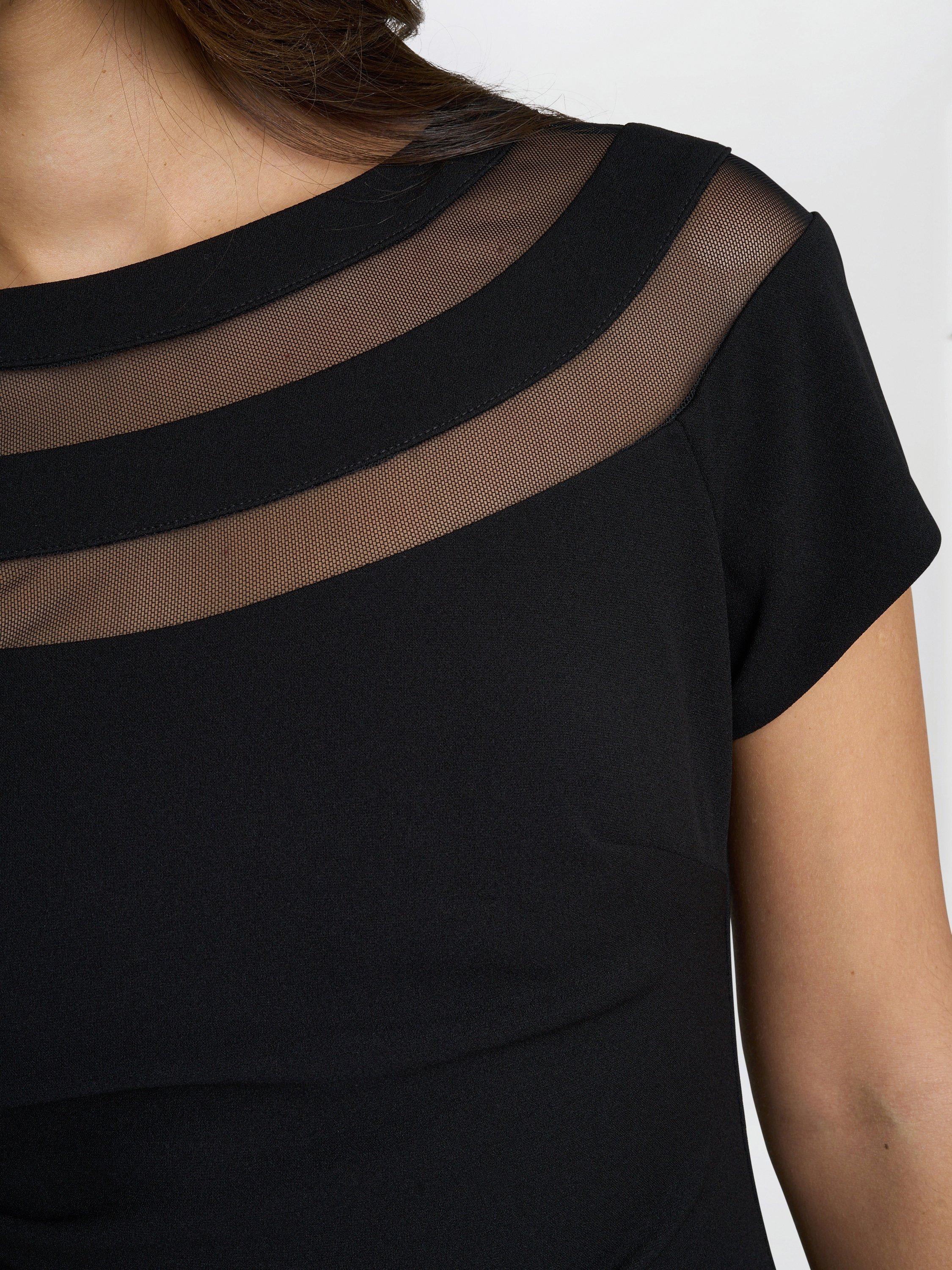 Product image 5 of 5, which shows Gina Bacconi Danielle Illusion Neck Dress, Black, 8