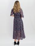 Gina Bacconi Adrienne Spot Shirt Dress, Black/Pink