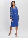 Gina Bacconi Sofia Abstract Dress & Jacket Set, Cobalt
