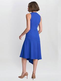 Gina Bacconi Maureen Crepe Midi Dress, Cobalt - view 2, Cobalt