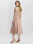 Gina Bacconi Adele Lace Chiffon Dress & Jacket, Latte