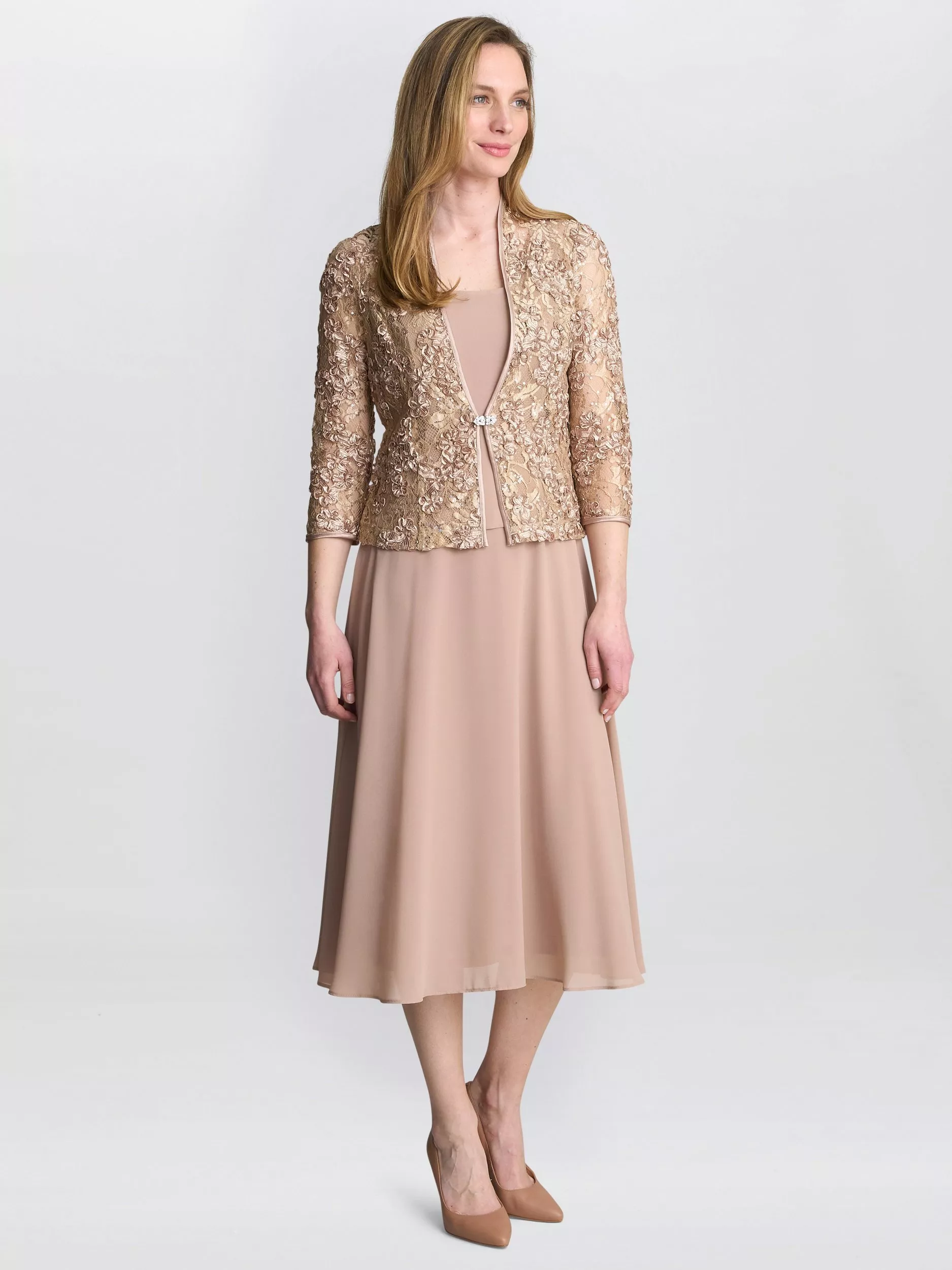Vestido De Cóctel Gina Bacconi Para Mujer: Elegante Y Moderno En Crepé Y Gasa
