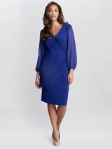 【海外限定】GinaBacconiドレス☆Krista V-Neck Twist Sequin Dr Krista V Neck Twist Sequin Dress – Gina Bacconi