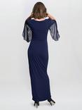 Gina Bacconi Jersey & Chiffon Wrap Dress, Navy