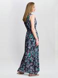 Gina Bacconi Reagan Floral Shirt Dress, Black/Pink