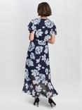Gina Bacconi Teresa Floral Chiffon Dress, Navy/Multi