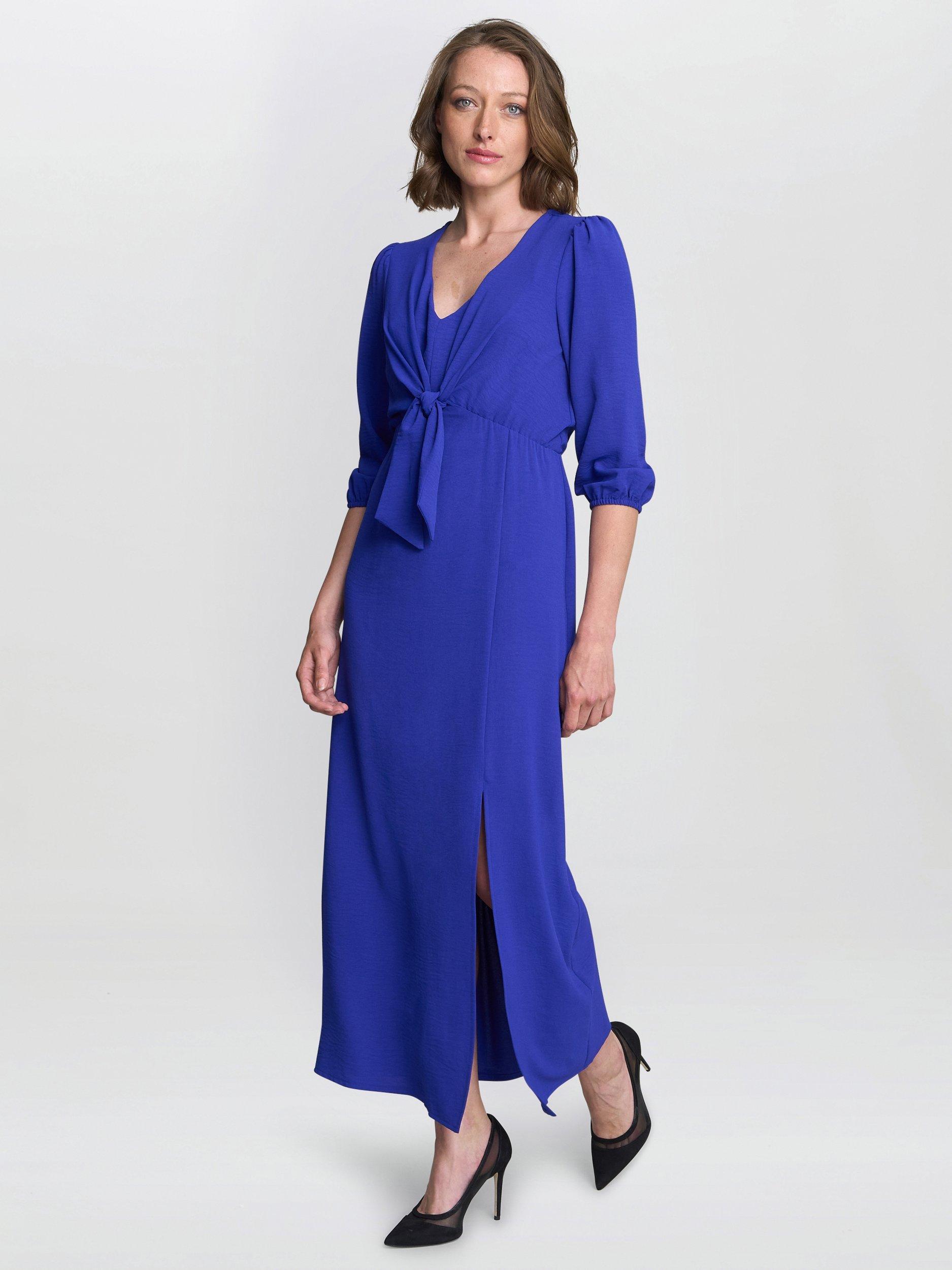 Gina Bacconi Dionne Knot Detail Maxi Dress, Sapphire