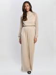 Gina Bacconi Kylie Metallic Knit Jumpsuit, Gold/Multi
