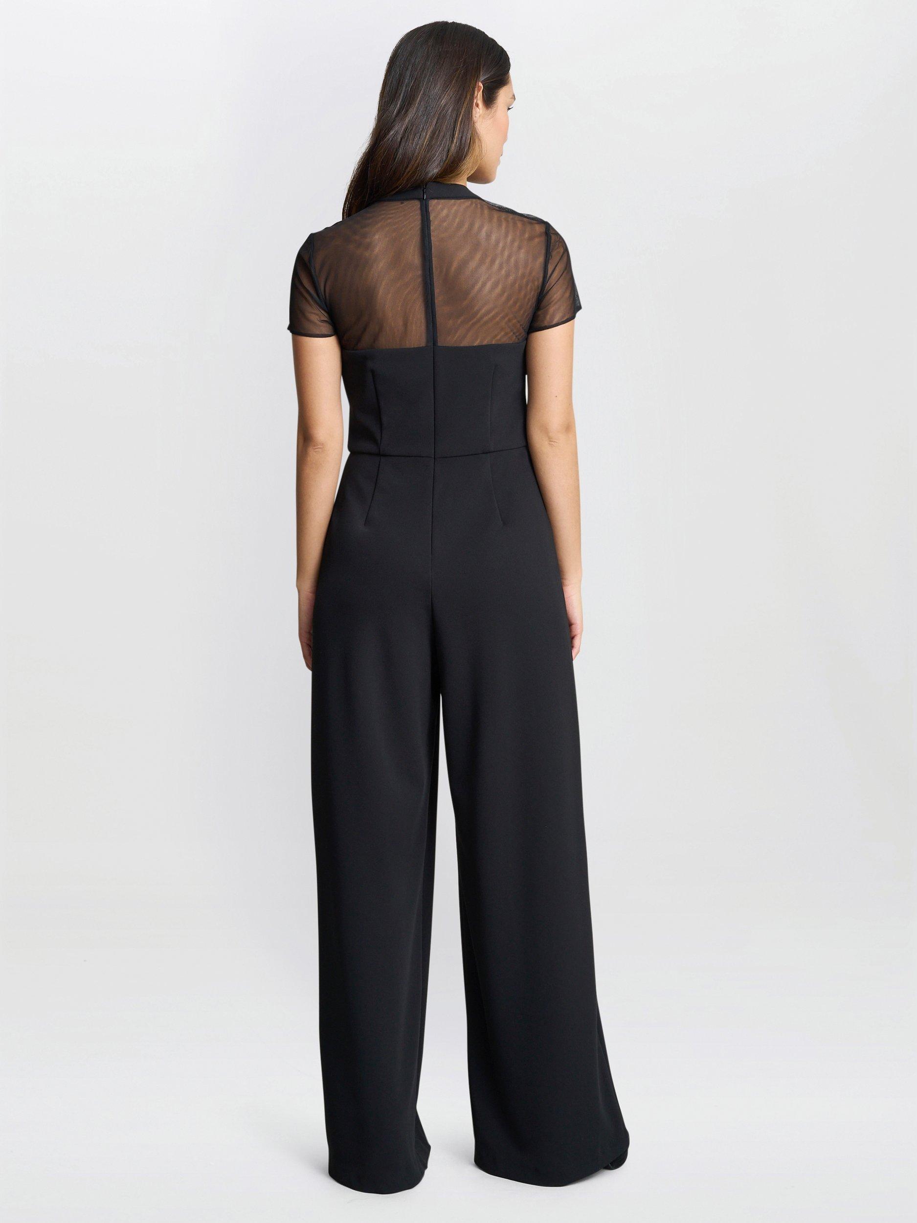 Product image 2 of 5, which shows Gina Bacconi Charlene Wide Leg Jumpsuit, Black, 10