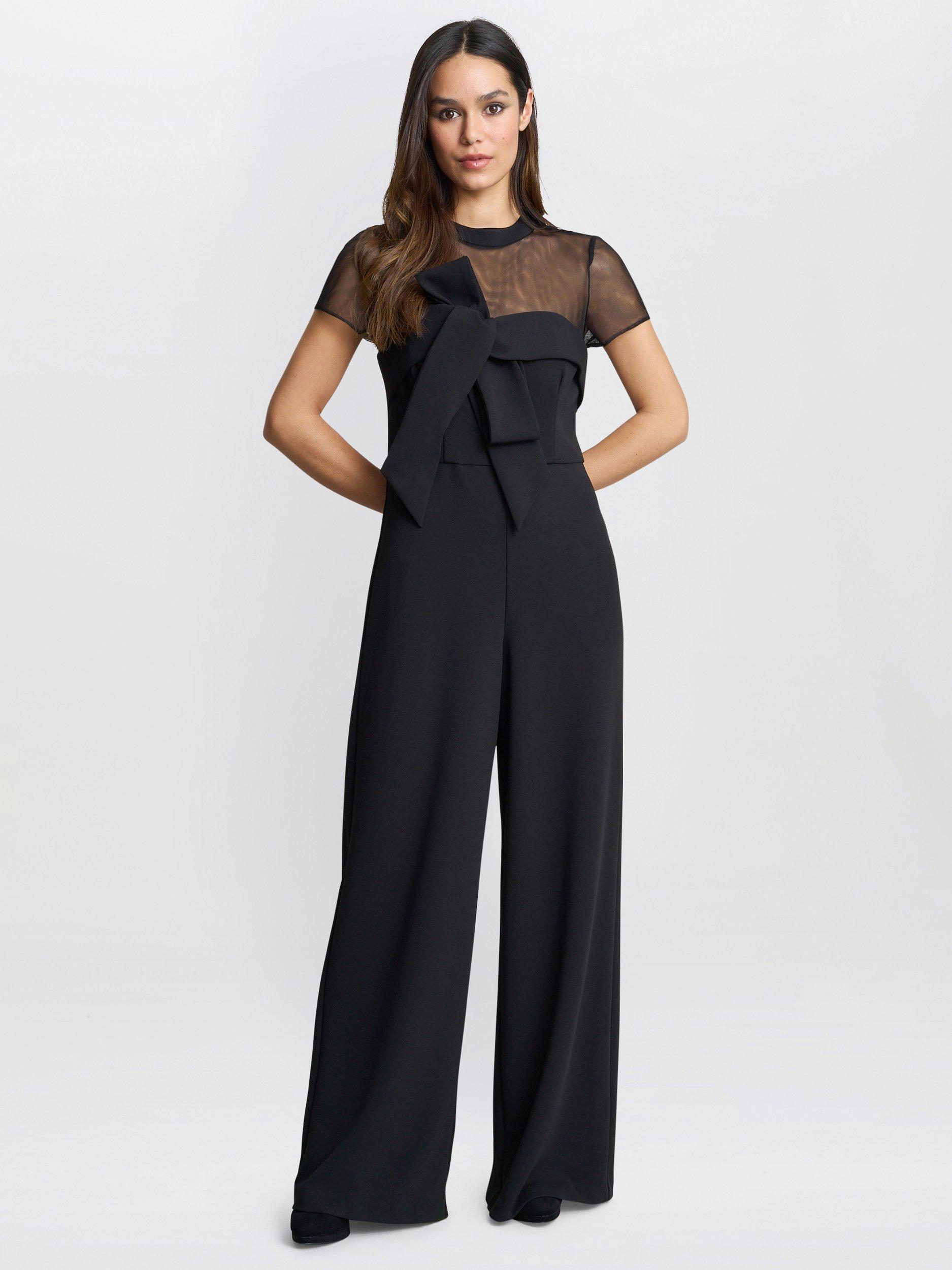 Product image 3 of 5, which shows Gina Bacconi Charlene Wide Leg Jumpsuit, Black, 10