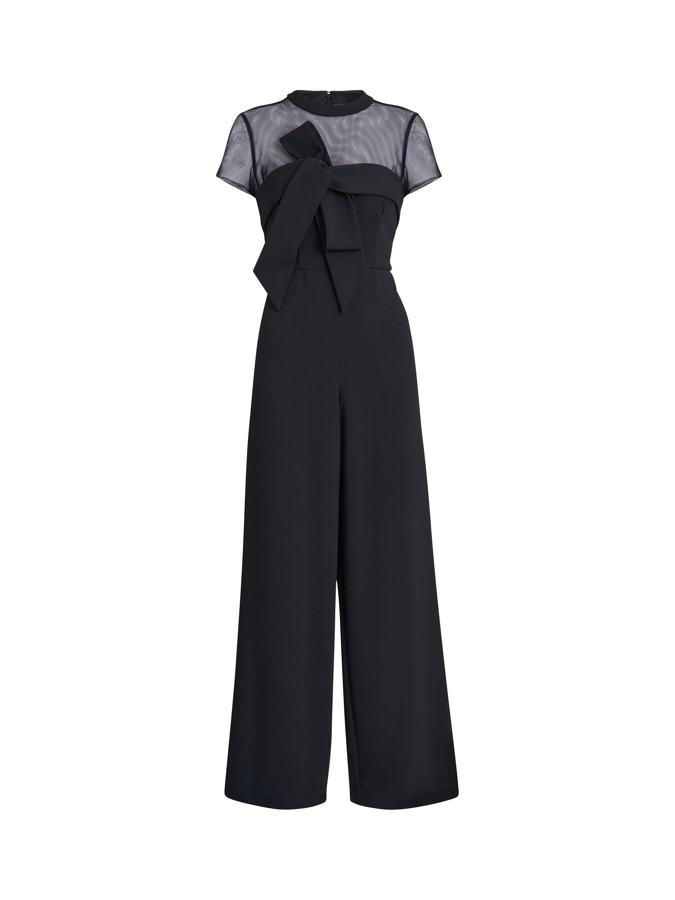 Product image 4 of 5, which shows Gina Bacconi Charlene Wide Leg Jumpsuit, Black, 10