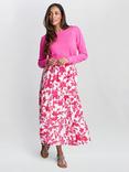 Gina Bacconi Floral Tiered Skirt, Fuchsia