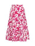 Gina Bacconi Floral Tiered Skirt, Fuchsia