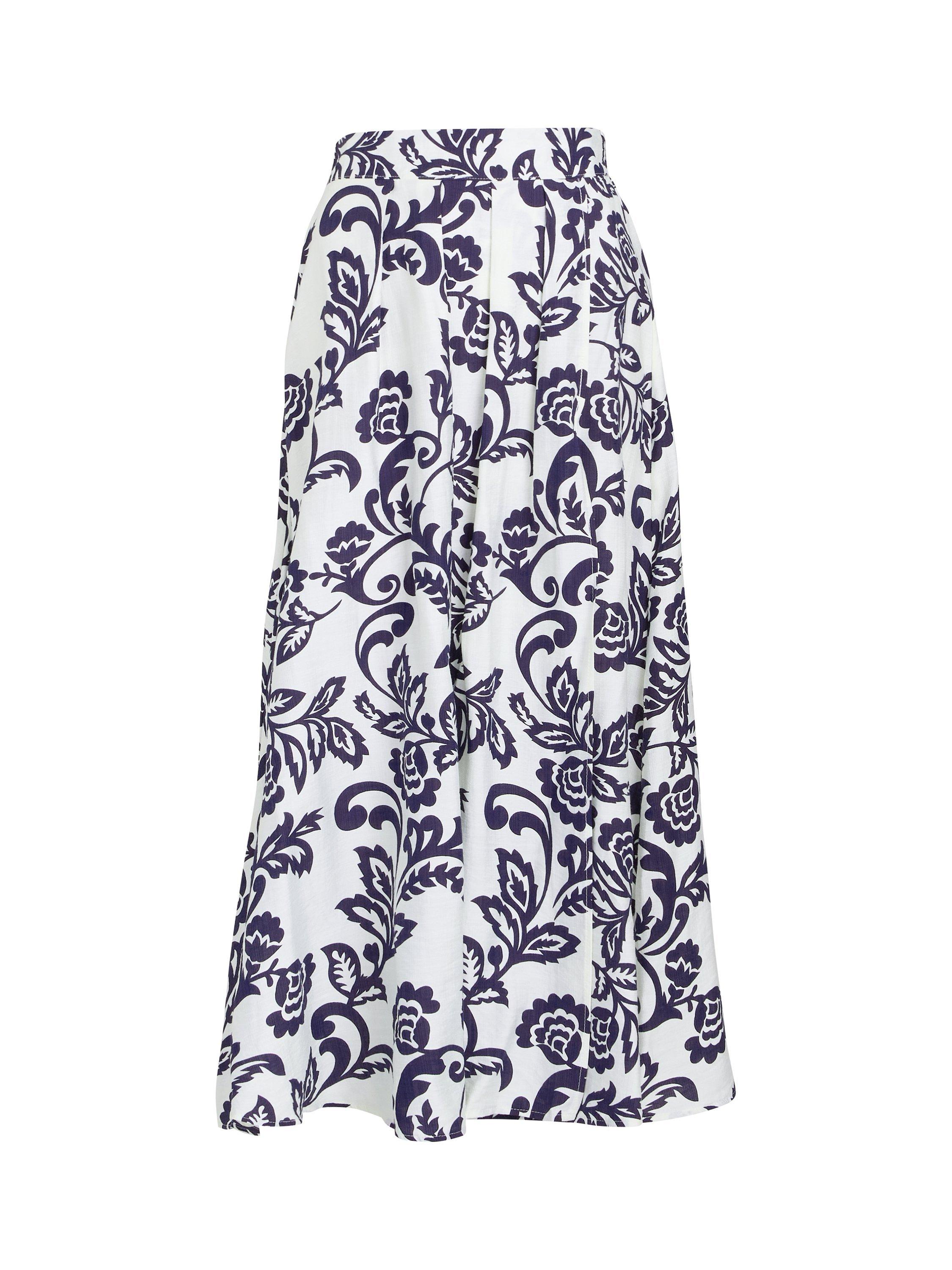 Product image 3 of 3, which shows Gina Bacconi Floral Maxi Skirt, White/Multi, S-M