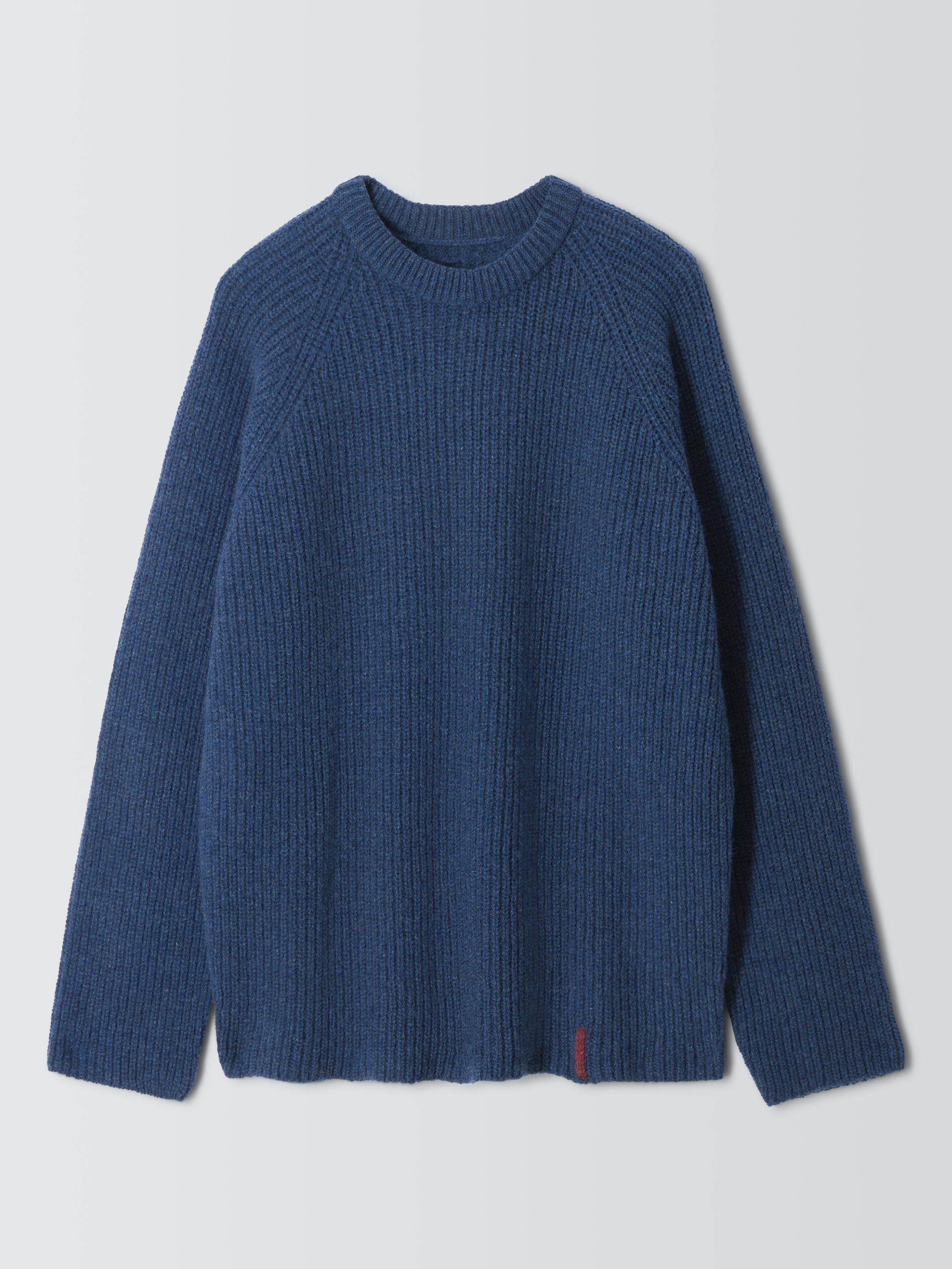 Product image 7 of 7, which shows John Lewis Closed Loop Initiative Recycled Wool Crew Neck Ribbed Jumper, Denim, XS