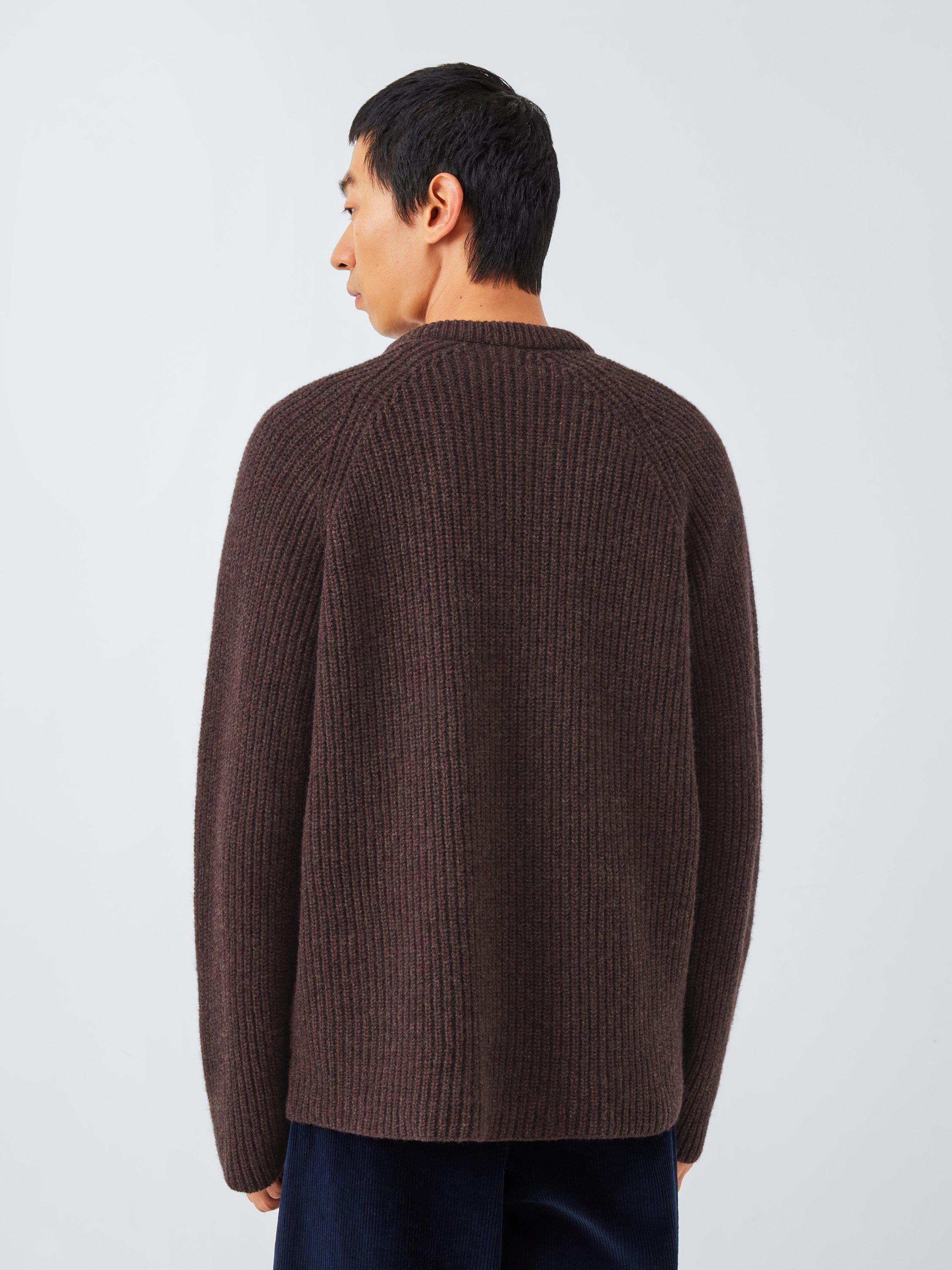 Product image 3 of 7, which shows John Lewis Closed Loop Initiative Recycled Wool Crew Neck Ribbed Jumper, Fig, XS