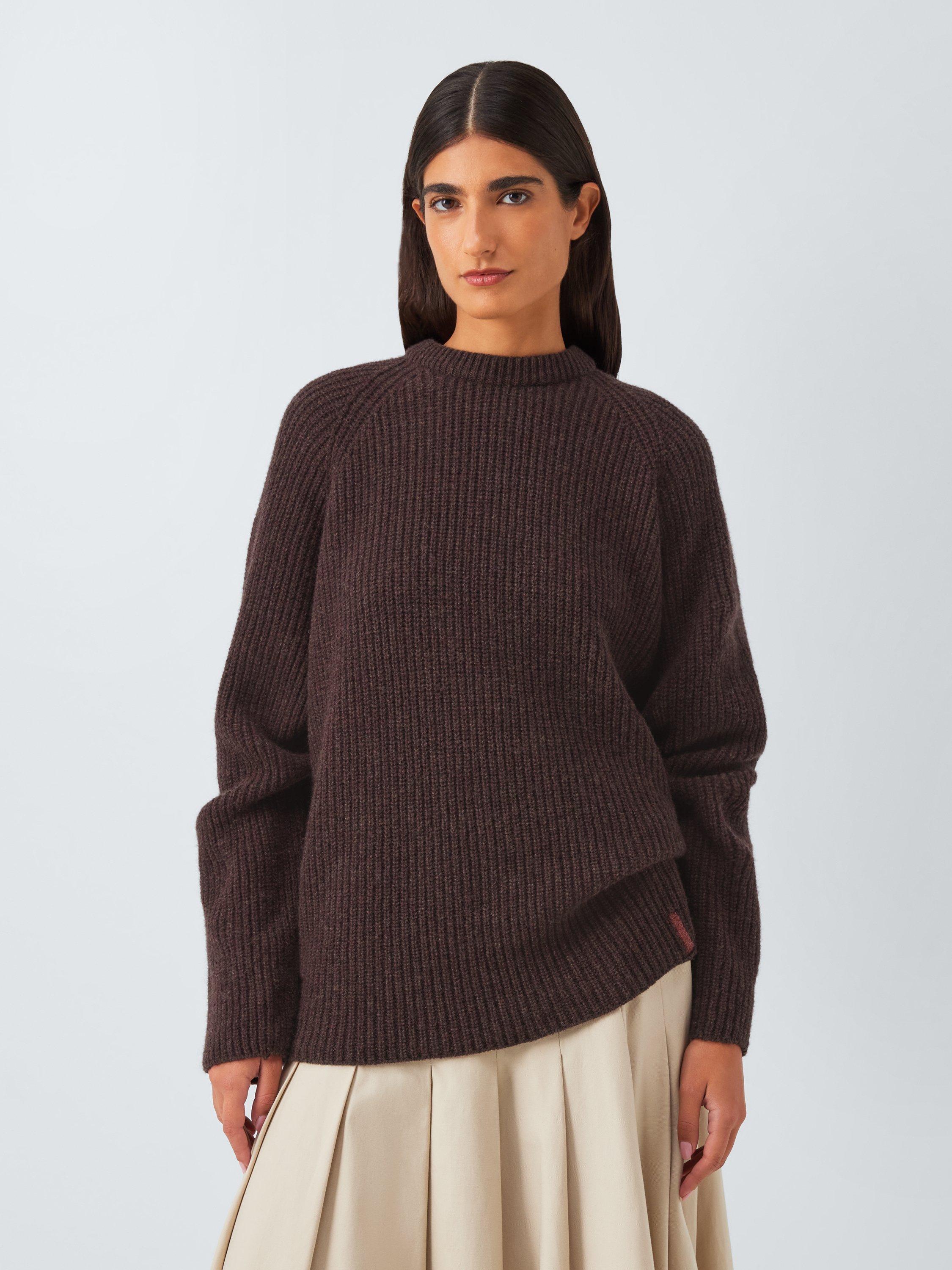 Product image 6 of 7, which shows John Lewis Closed Loop Initiative Recycled Wool Crew Neck Ribbed Jumper, Fig, XS