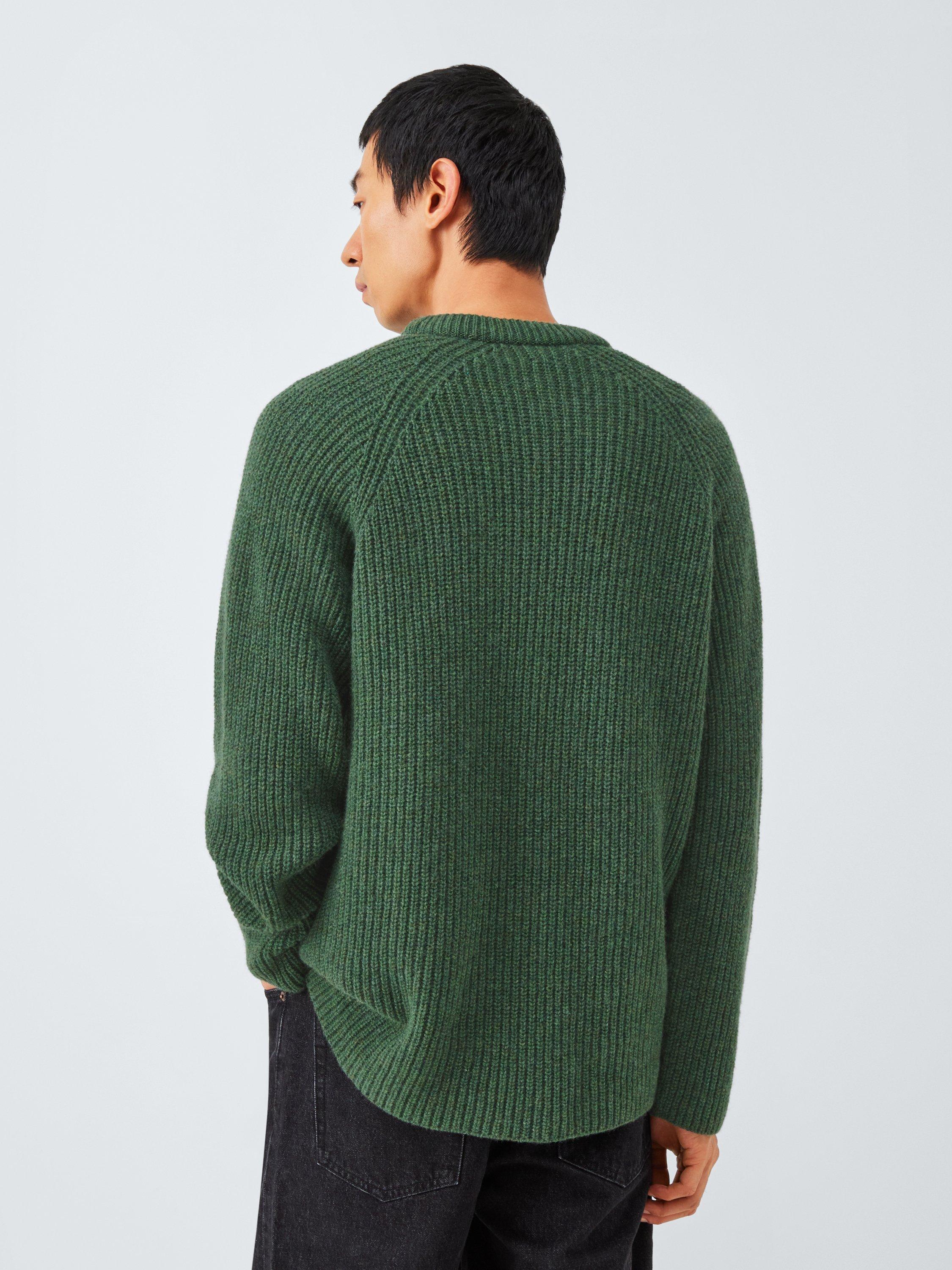 Product image 3 of 7, which shows John Lewis Closed Loop Initiative Recycled Wool Crew Neck Ribbed Jumper, Green, XS