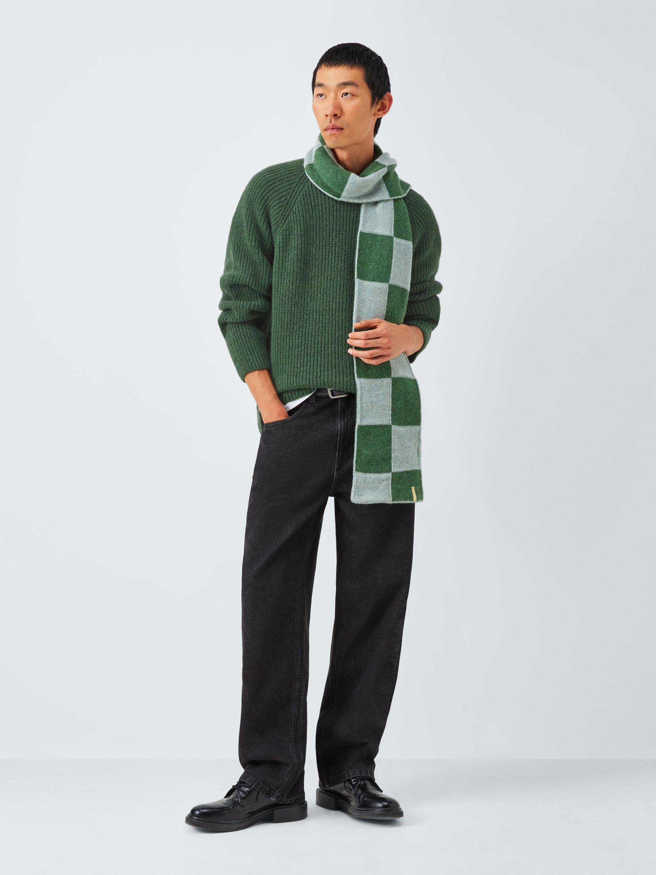 Product image 4 of 7, which shows John Lewis Closed Loop Initiative Recycled Wool Crew Neck Ribbed Jumper, Green, XS