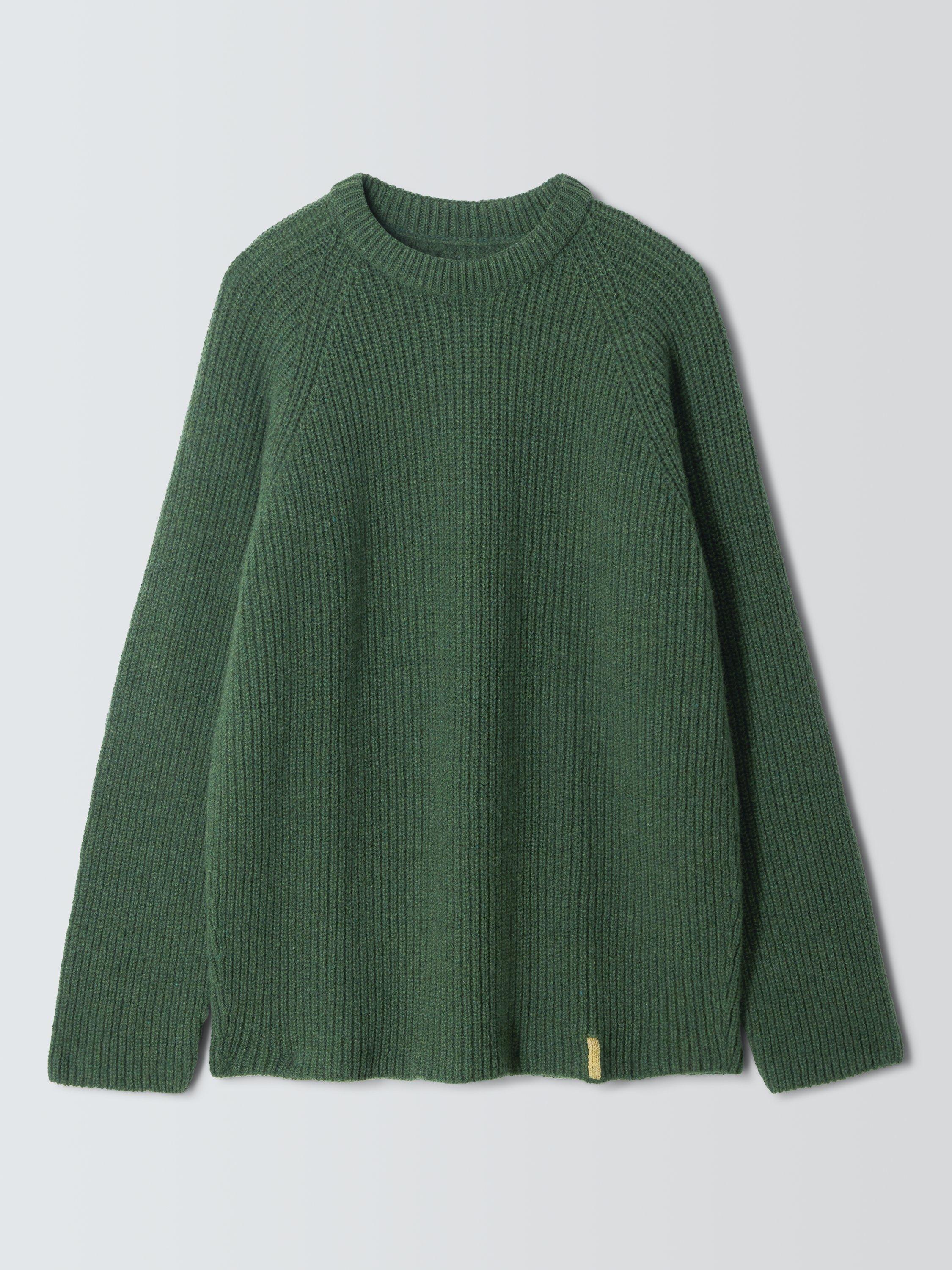 Product image 7 of 7, which shows John Lewis Closed Loop Initiative Recycled Wool Crew Neck Ribbed Jumper, Green, XS