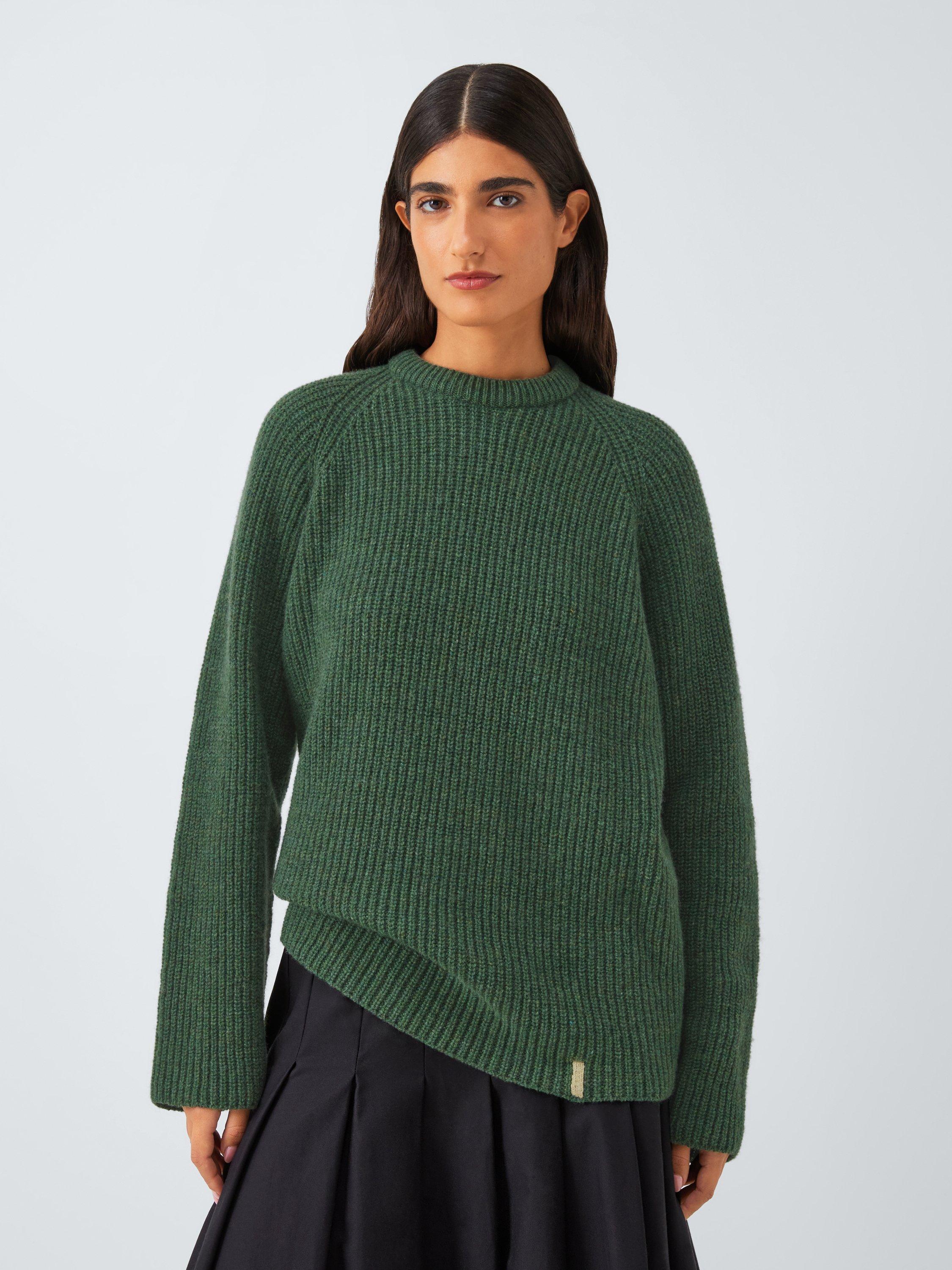Product image 6 of 7, which shows John Lewis Closed Loop Initiative Recycled Wool Crew Neck Ribbed Jumper, Green, XS