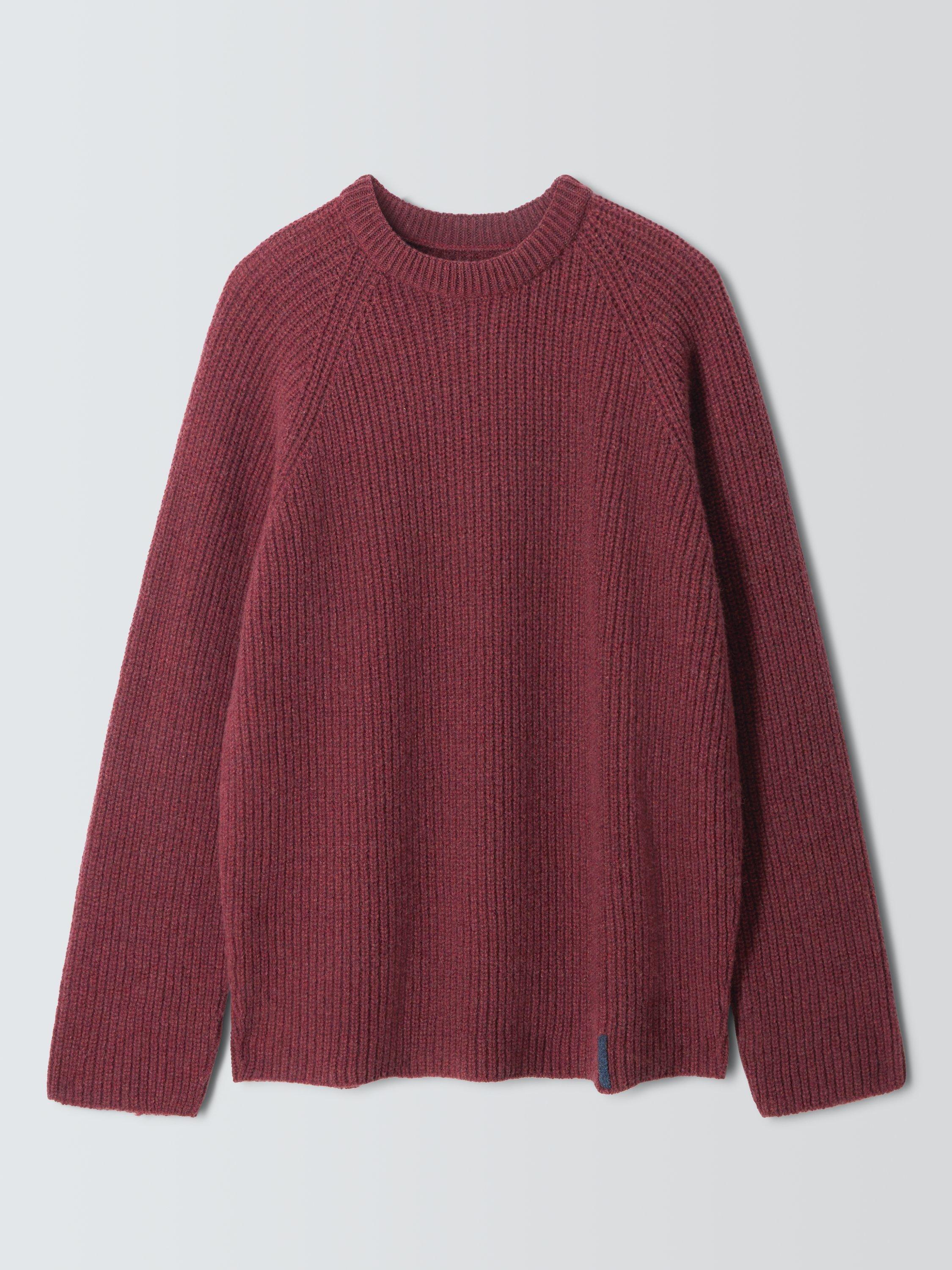 Product image 7 of 7, which shows John Lewis Closed Loop Initiative Recycled Wool Crew Neck Ribbed Jumper, Red, XS