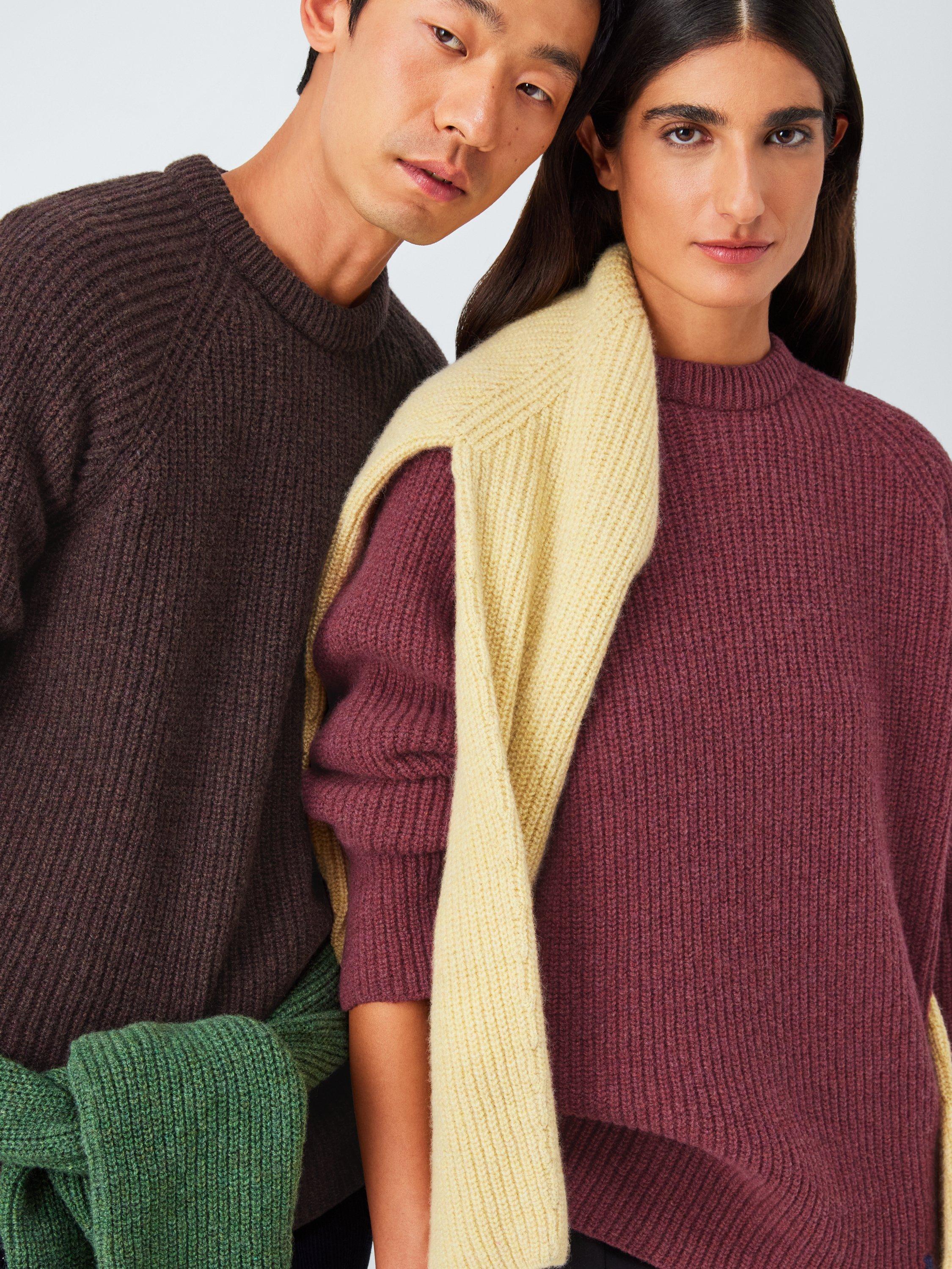 Product image 1 of 7, which shows John Lewis Closed Loop Initiative Recycled Wool Crew Neck Ribbed Jumper, Red, XS