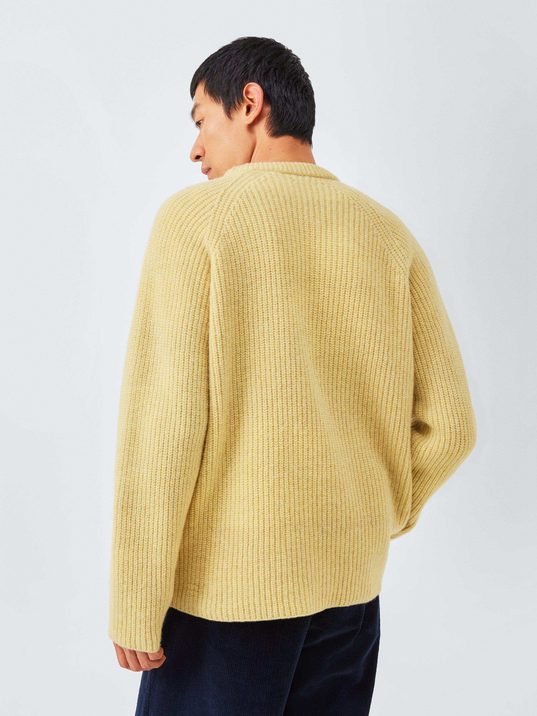 Product image 3 of 7, which shows John Lewis Closed Loop Initiative Recycled Wool Crew Neck Ribbed Jumper, Yellow, XS